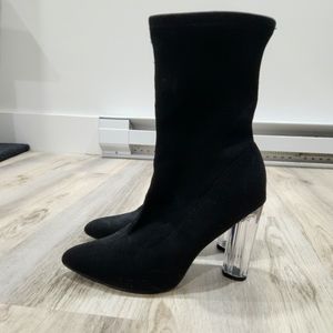 Fashion nova clear heel boots
